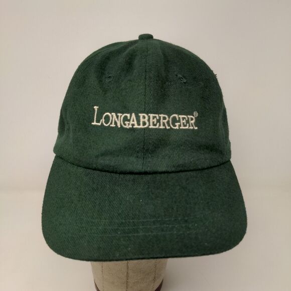 Longaberger Men's Slideback Hat Cap Green Embroidered Logo Spell Out - Picture 3 of 10